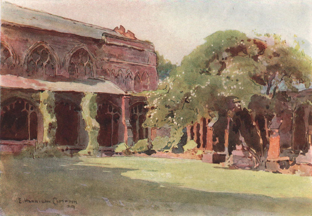 The Cloister Garth, north-east corner, Chester, by Edward Harrison Compton 1910
